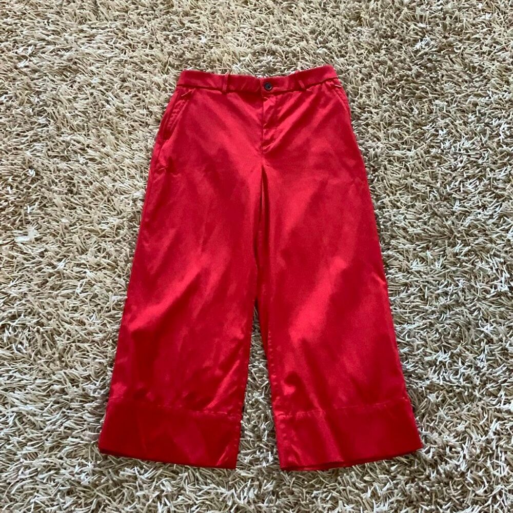 Spanx Stretched Twill Crop Wide Leg 2.0 Trouser Pants in Red Size - Picture 5 of 10